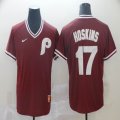 Nike Philadelphia Phillies #17 Rhys Hoskins red throwback mlb jersey