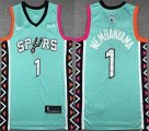 Nike San Antonio Spurs #1 Victor Wembanyama green basketball jerseys with 6 patch-XD