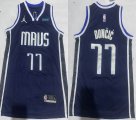 Youth Jordan logo Dallas Mavericks #77 Luca Doncic dark blue nba jerseys