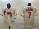 Nike Philadelphia Phillies #7 Trea Turner beige majestic baseball jersey 01