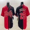 Nike Chicago Bulls #23 Michael Jordan red black baseball jerseys Joint name-BD