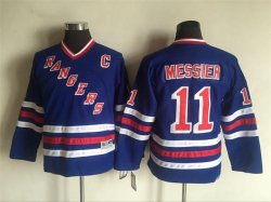 New York Rangers #11 Mark Messier Blue youth ice hockey Jersey