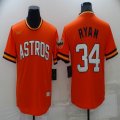 Nike Houston Astros #34 Nolan Ryan orange throwback majestic baseball jerseys