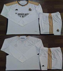 2023-2024 Real Madrid club white long sleeves soccer jerseys home