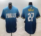 Nike Philadelphia Phillies #27 Nola skyblue majestic baseball jersey city version-BD 02