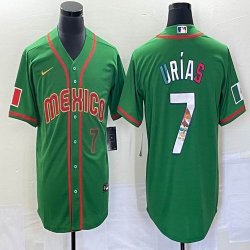 2023 World Cup Mexico #7 Julio Urias green red majestic baseball jerseys 144