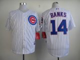 Chicago Cubs Banks 14 white throwback MLB Jersey