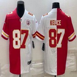 Nike Kansas City Chiefs Travis Kelce #87 red white splits Color Rush Limited Jerseys