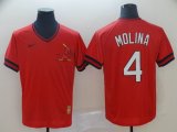 Nike St.Louis Cardinals 4# Yadier Molina red throwback baseball Jerseys