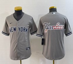 Youth Nike New York Yankees gray MLB baseball Jersey -BD 04