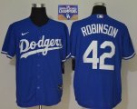 Nike Los Angeles Dodgers #42 Jackie Robinson Blue Majestic baseball jersey-BD