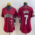 Youth 2023 World Cup Mexico #7 Julio Urias red majestic baseball jerseys 13