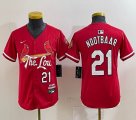 Youth Nike St.Louis Cardinals #21 Lars Nootbaar red majestic Baseball Jersey city version-BD