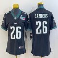 2023 super bowl Women Philadelphia Eagles #26 Miles Sanders black Color Rush Limited Jersey