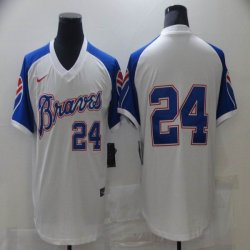 Nike Atlanta Braves #24 Deion Sanders white majestic Mlb baseball Jersey-BD