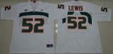 Miami Hurricanes Ray Lewis 52 College Football Jersey - White