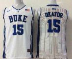 Duke Blue Devils Jahlil Okafor #15 ACC Patch NCAA Authentic Basketball Performance Jersey - white