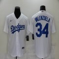 Nike Los Angeles Dodgers #34 Fernando Valenzuela white baseball jersey-BD