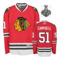 2013 NHL Stanley Cup Chicago Blackhawks #51 Brian Campbell Red Jersey