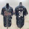 Nike Chicago Bears #34 Walter Payton gray camo baseball jerseys Joint name-BD 01