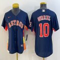 Women Nike Houston Astros #10 Yuli Gurriel dark blue baseball jerseys 01