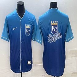 Nike kansas city royals blank blue majestic MLB baseball jerseys -BD 08