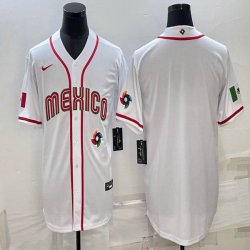 2023 World Cup Mexico blank white majestic baseball jerseys 03