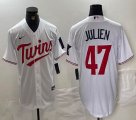 Nike Minnesota Twins #47 Edouard Julien white majestic baseball jerseys-BD