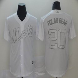 New York Mets #20 Polar Bear white majestic mlb baseball jersey Nickname version