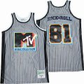 Musis MTV #81 Rock & Roll white black basketball jersey-SG