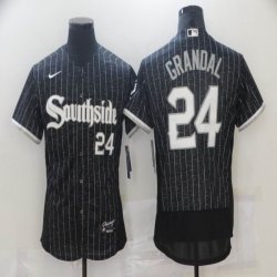 Nike Chicago White Sox #24 Grandal black Flexbase Authentic Collection Jersey city version-BD