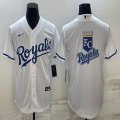 Nike kansas city royals blank white majestic MLB baseball jerseys -BD 01