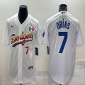 Nike Los Angeles Dodgers #7 Julio Urias white majestic baseball jersey rainbow version-BD 02