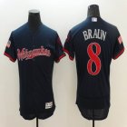 Milwaukee Brewers 8 Ryan Braun dark blue Flexbase Authentic Collection Jersey