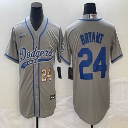 Nike Los Angeles Dodgers #24 Kobe Bryant gray majestic baseball Jerseys Joint name -BD