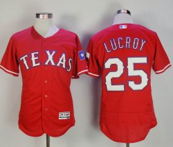 Texas Rangers #25 Jonathan Lucroy Red Flexbase Authentic Collection Jersey