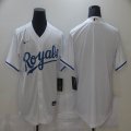 Nike Kansas Royals blank white majestic baseball Jersey-BD