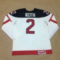 Olympic CA. #2 Duncan Keith White 100th Anniversary Stitched NHL Jerseys