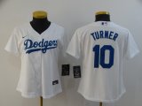 Women Nike Los Angeles Dodgers #10 Justin Turner White majestic baseball Jersey