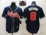 Nike Atlanta Braves #8 Eddie Rosario blue majestic baseball jersey-BD