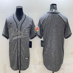 Nike Kansas City Chiefs blank Hemp grey baseball jerseys Joint name-BD