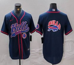 Nike Buffalo Bills blank blue baseball jersey Joint Name 02