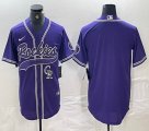 Nike Colorado Rockies blank purple majestic baseball jerseys Joint name -BD 01