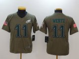 Youth Nike Philadelphia Eagles #11 Carson Wentz green USA flag Color Rush Limited Jersey