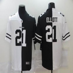 Nike Dallas Cowboys #21 Ezekiel Elliott white black Split Color Rush Limited Jersey-BD