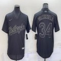 Nike Los Angeles Dodgers #34 Fernando Valenzuela black majestic baseball jerseys-BD