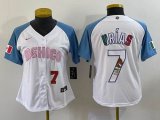 Youth 2023 World Cup Mexico #7 Julio Urias white skyblue majestic baseball jerseys 13