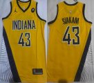 Nike Indiana Pacers #43 Pascal Siakam Yellow NBA basketball jerseys -XD