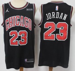 Chicago Bulls #23 Michael Jordan black basketball jersey with jordan logo-S8