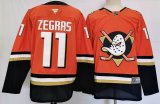 Anaheim Ducks #11 Trevor Zegras orange Authentic Teal Alternate Jersey - PD